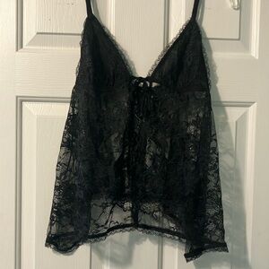 Urban Outfitters Black Mesh Negligee Nightie